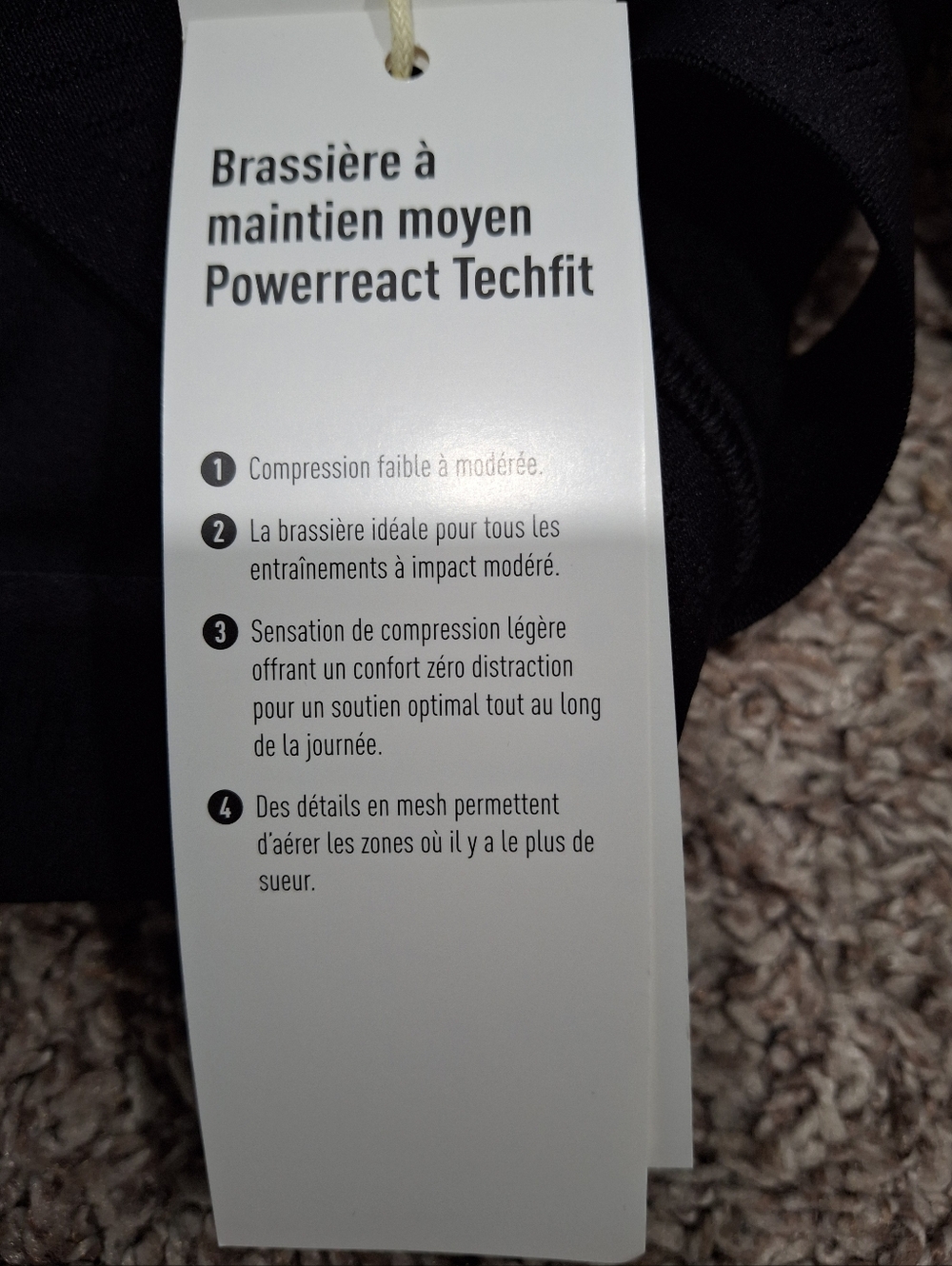 adidas Black Techfit Racerback Sports Bra with Logo Band 36AB - Picture 3 of 6